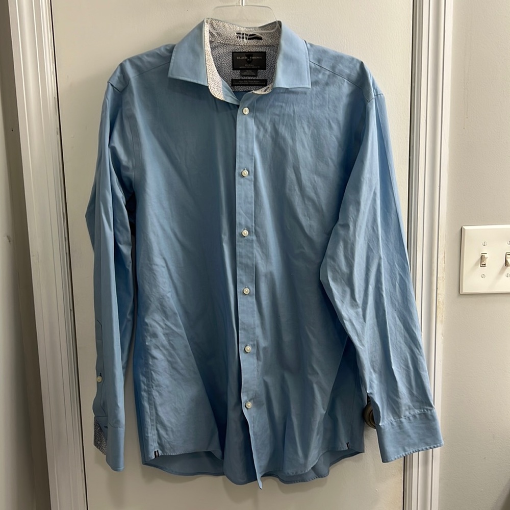 Black brown slim fit dress shirt